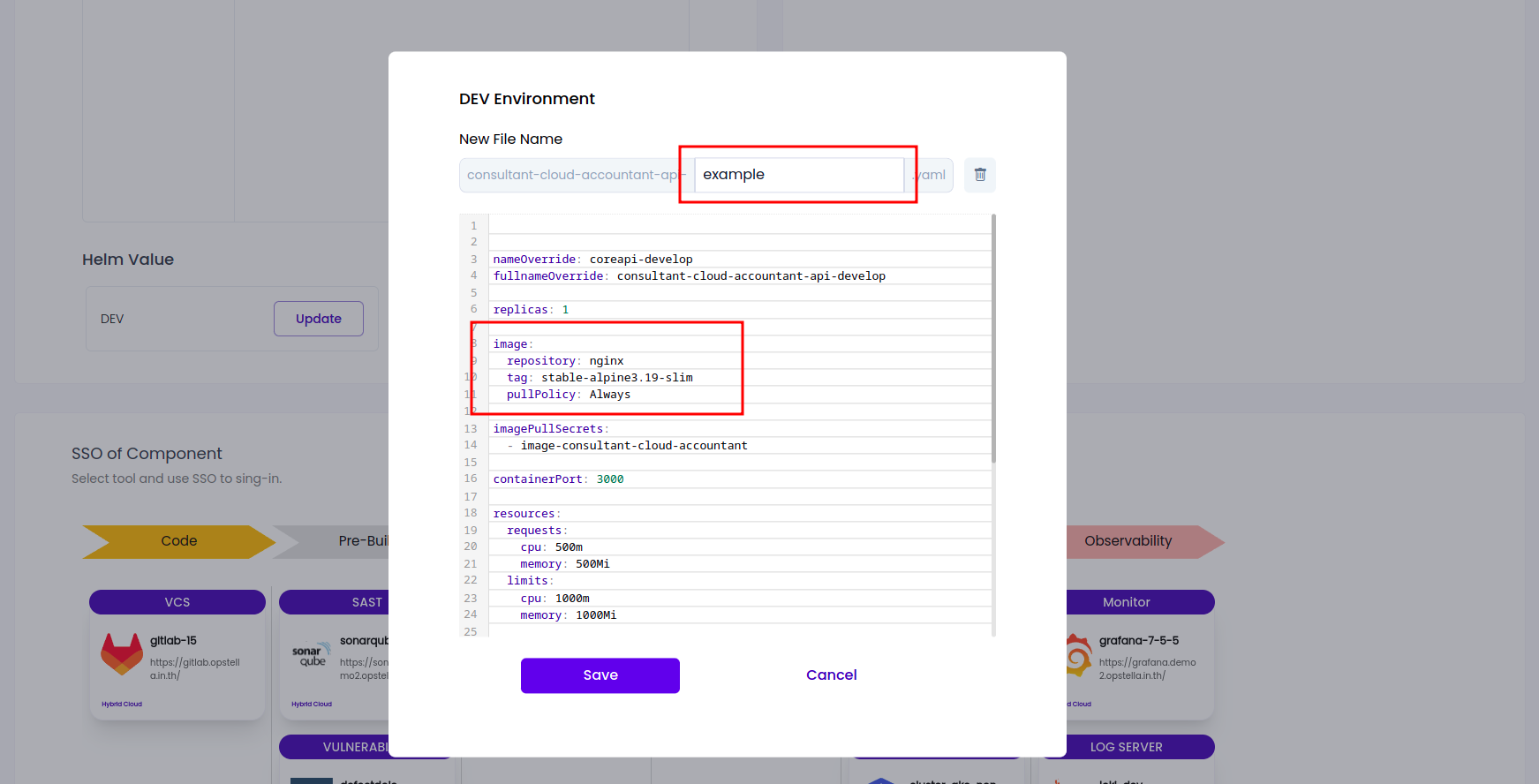 UpdateApplication