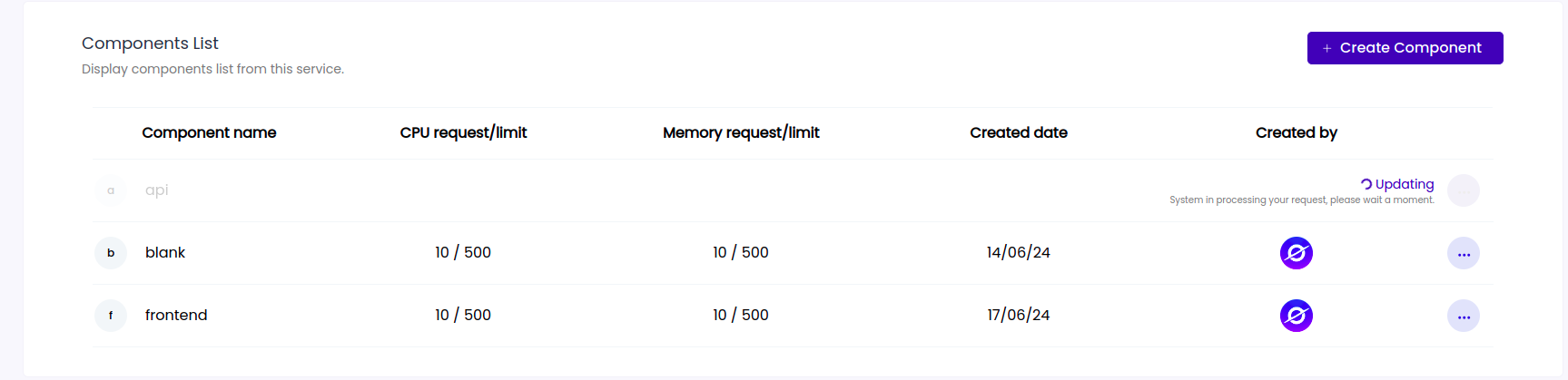 UpdateApplication